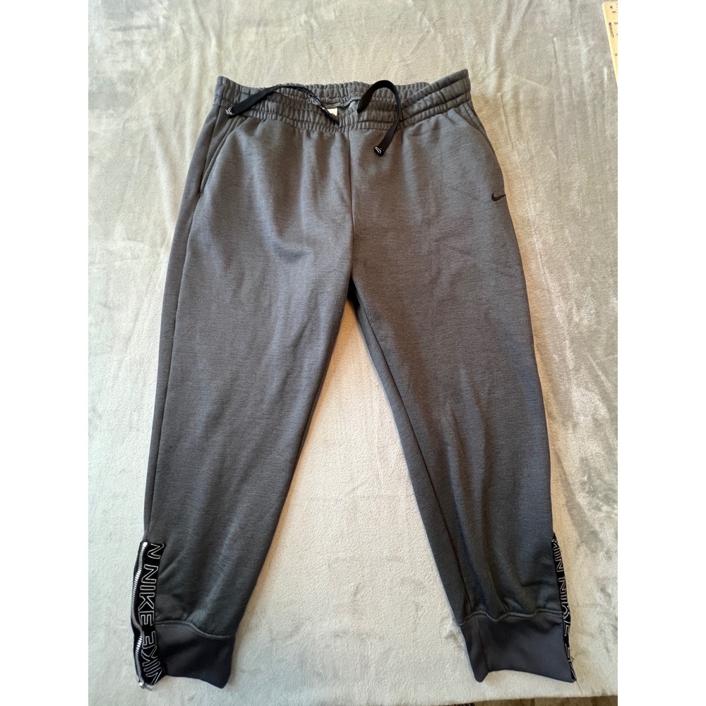 Nike Therma-FIT Jogger Sweatpants Men 1X Gray Ankle Zip Fleece